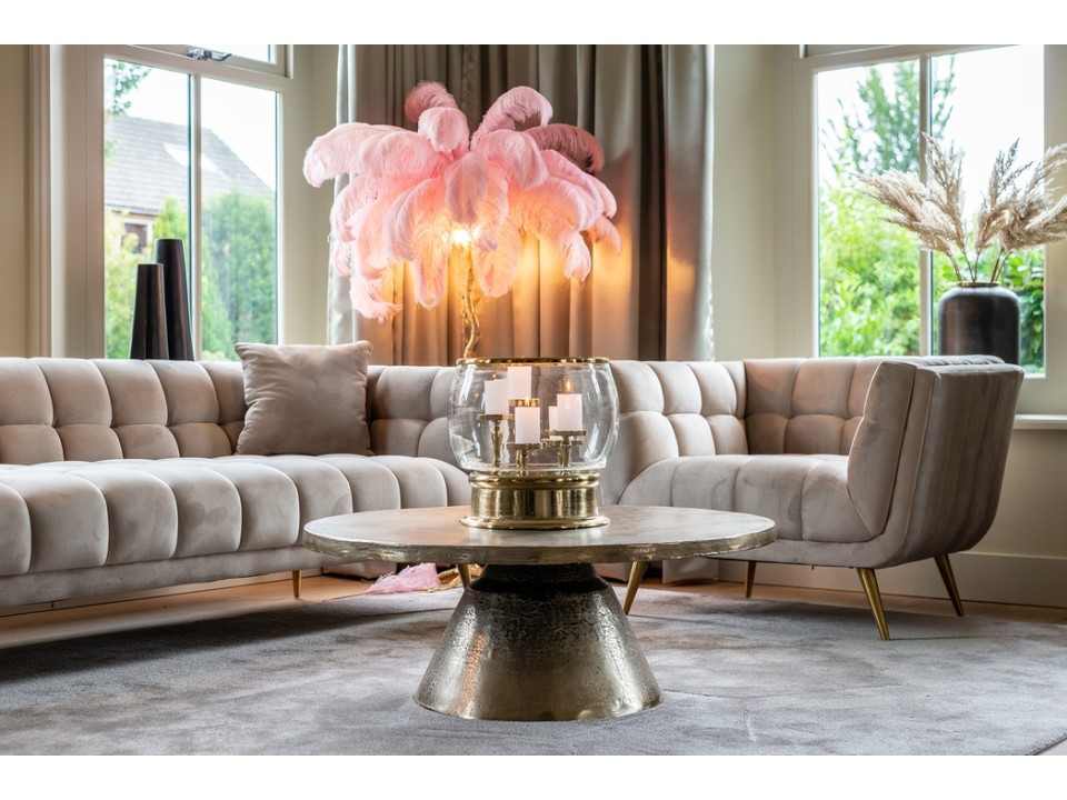 RICHMOND sofa HUXLEY KHAKI - welur, szczotkowane złoto - Richmond Interiors